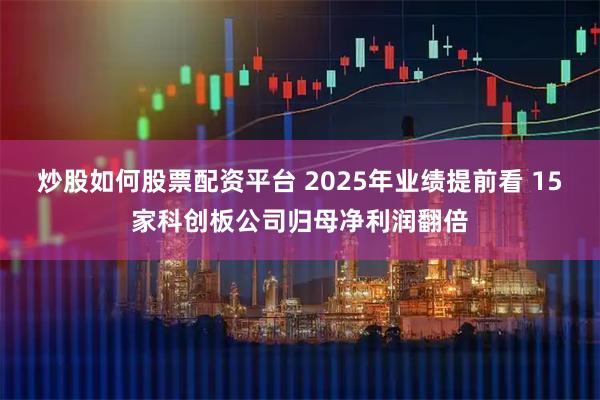 炒股如何股票配资平台 2025年业绩提前看 15家科创板公司归母净利润翻倍
